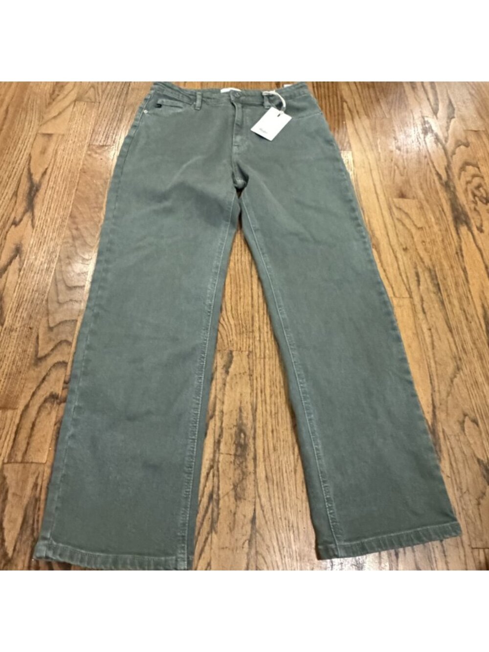 Kancan Womens Green Jeans New Size 9/28 Wide Leg